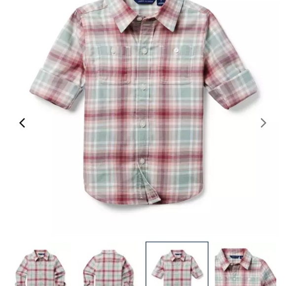Janie and Jack Pink Plaid Button-Up - Picture 6 of 8